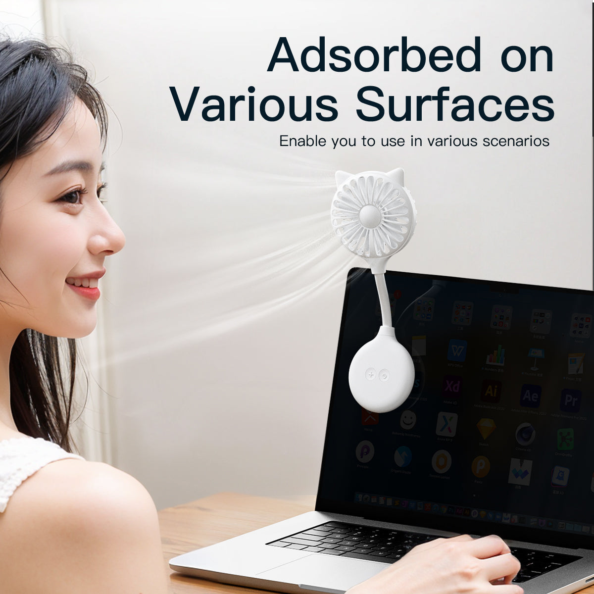Cat Ear Design Foldable USB Fan Air Circulator Summer Cooler with Suction Cups Cat Ear Design Foldable USB Fan Air Circulator Summer Cooler with Suction Cups